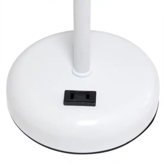 Creekwood Home Oslo 19.5" Power Outlet Table Lamp White Base/Gray Shade {9}