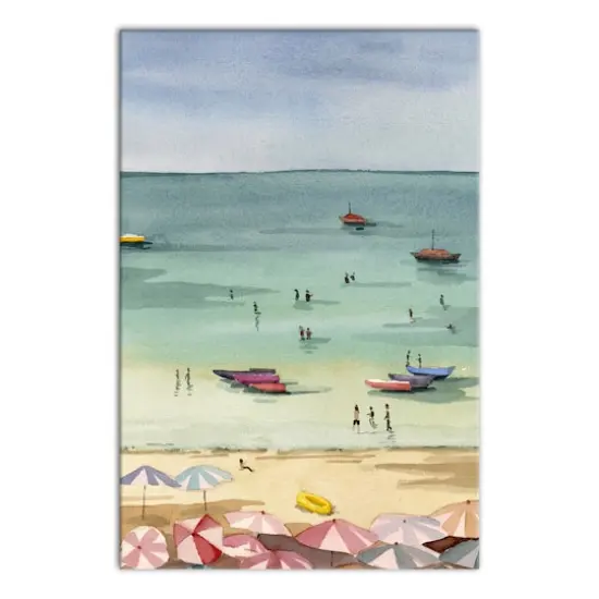 Day On The Beach 24" x 36" Canvas Wall Art {1}