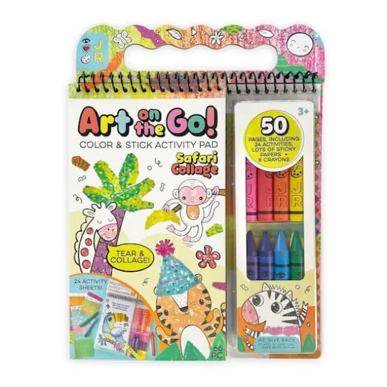 Bright Stripes iHeartArt Art on the Go! Safari Collage Activity Pad {1}
