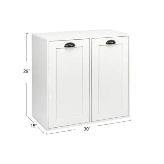 Household Essentials 30" Scandi White Finish Laundry Sorter Cabinet {5}