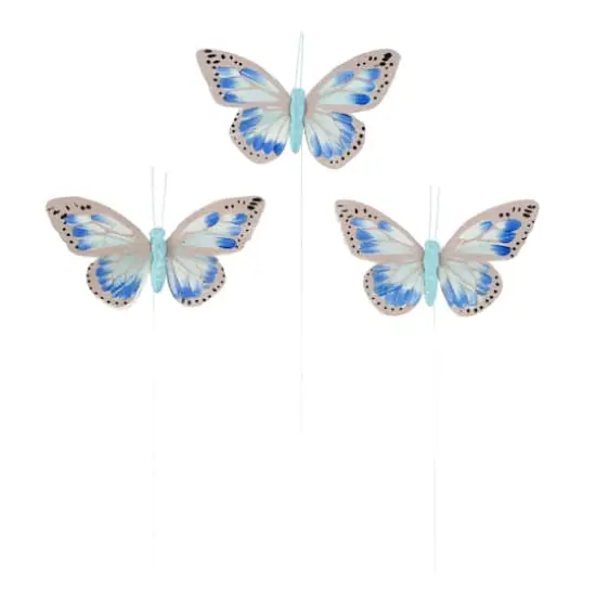 Blue & White Feather Butterflies, 3ct. by Ashland&reg; {1}