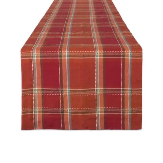 DII&reg; 108" Autumn Spice Plaid Table Runner {1}
