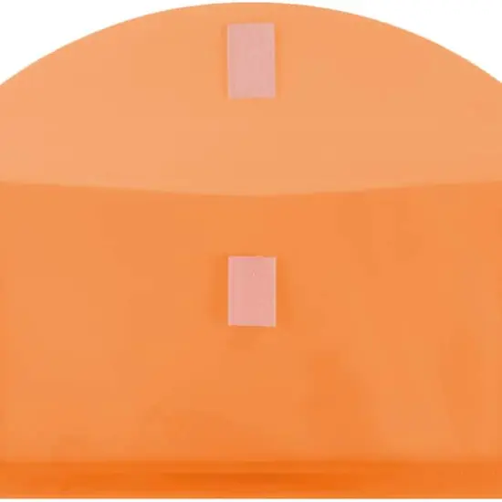 JAM Paper 5.25" x 10" Plastic #10 Hook & Loop Envelopes with 1" Expansion, 24ct. Orange {5}