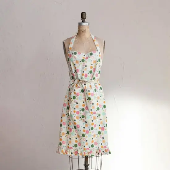 Hello Honey&reg; Multicolor Party Dots Adult Cotton Apron with Ruffle {3}