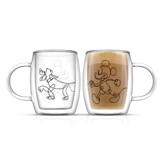 JoyJolt&reg; Disney&reg; 13.5oz. Mickey & Pluto Aroma Glass Mugs, 2ct. {1}