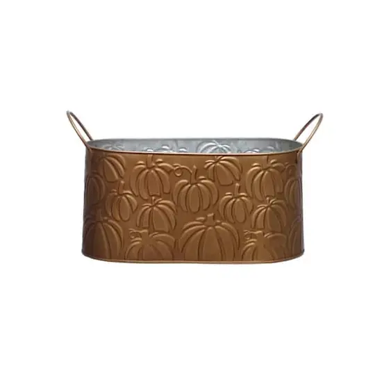 11.5" Gold Pumpkin Metal Bucket by Ashland® {1}