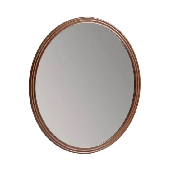Habitat Decorative 30" Brown Carved Circular Wall Mirror {5}