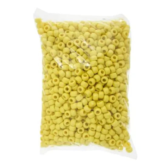 John Bead 9mm Opaque Plastic Pony Beads, 1,000ct. Yellow {6}