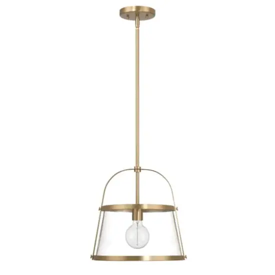 Hello Honey&reg; Fallon Gold Vintage Metal & Clear Glass Ceiling Light {5}