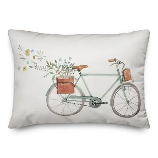 Simple Floral Bike Throw Pillow {1}