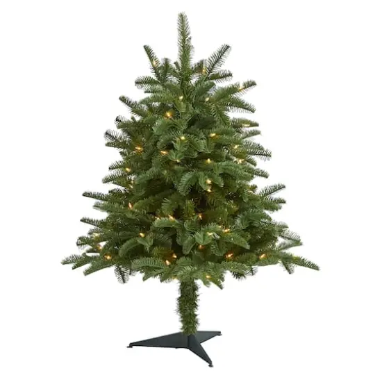 3ft. Pre-Lit South Carolina Spruce Artificial Christmas Tree, White Warm Lights {1}