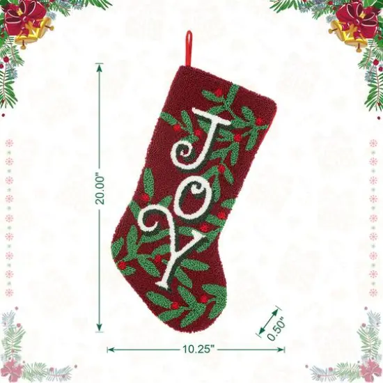 Glitzhome&reg; 20" Joy Hooked Stocking {8}