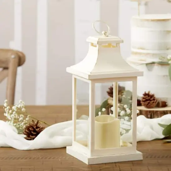 Kate Aspen&reg; Hampton Ivory LED Vintage Decorative Lantern {9}