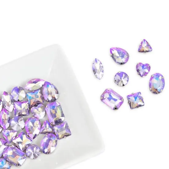 CousinDIY Silver Mocha Light Amethyst AB Glass Sew-On Rhinestones, 38ct. {5}