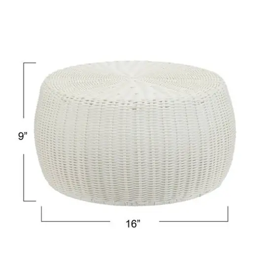 Household Essentials 9" Woven Storage Ottoman White {4}