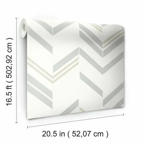 RoomMates Chevron Stripe Peel & Stick Wallpaper Gray {11}