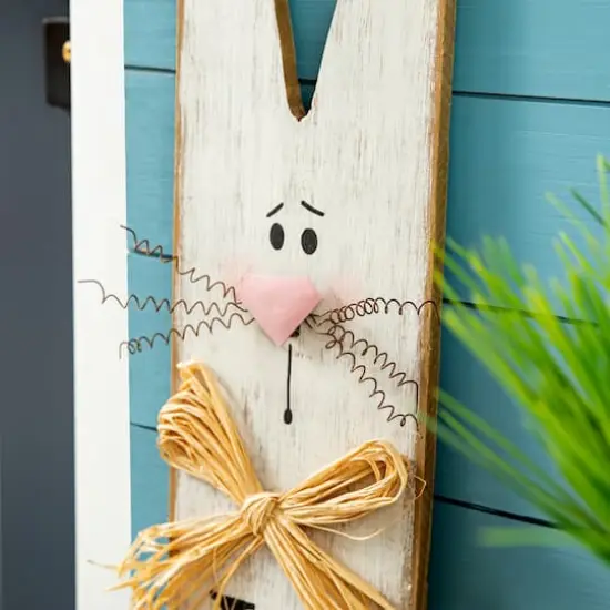 Glitzhome&reg; 42" Wooden Easter Bunny Porch Sign {5}