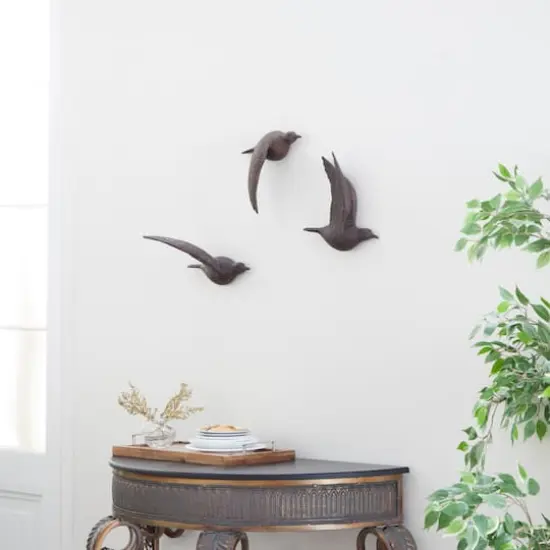 Brown Metal Farmhouse Birds Wall Decor Set {10}