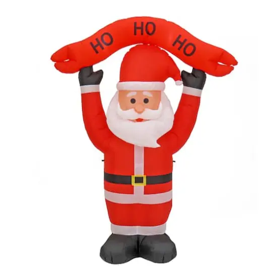 First Traditions&trade; 7ft. Red Inflatable Blow Up Santa with 3 Warm White UL LED Lights {1}