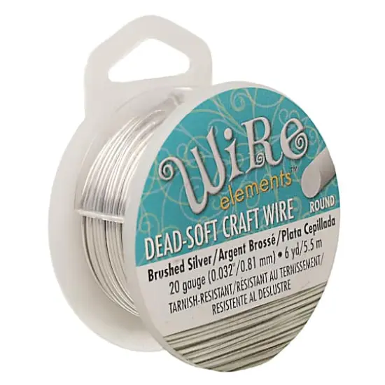 The Beadsmith&reg; Wire Elements&trade; 20 Gauge Tarnish Resistant Soft Temper Wire, 6yd. Brushed Silver {1}