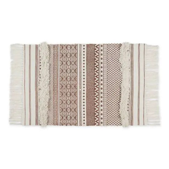 DII&reg; Shabby Chic Textured Hand-Loomed Shag Rug Cinnamon/Off White {1}