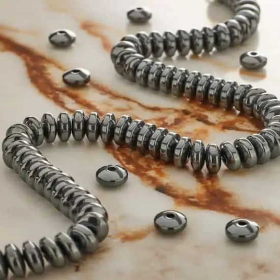 Black Hematite Rondelle Beads, 6mm by Bead Landing&trade; {3}