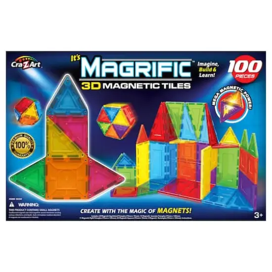 Cra-Z-Art Magrific 3D Magnetic Tiles Magnetic Toy Set, 100ct. {1}