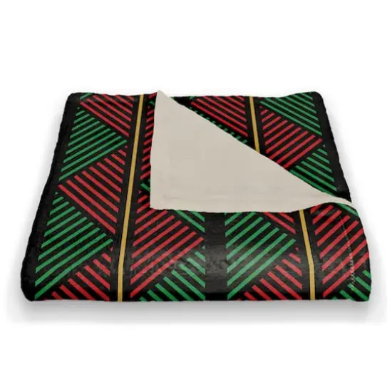 60" Kwanzaa Zigzag Coral Fleece Blanket {3}