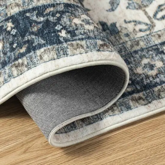 Glitzhome&reg; Ivory & Blue Oriental Area Rug {5}