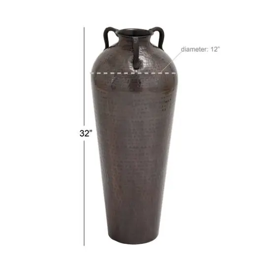Brown Metal Rustic Vase, 32" x 12" x 12" {8}