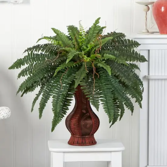 2.5.ft. Boston Fern In Decorative Brown Urn {4}