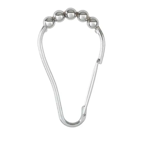 Bath Bliss Chrome 12 Piece Carabiner Shower Curtain Roller Rings {4}