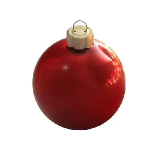 Whitehurst 28 Pack 2" Pearl Glass Ball Christmas Ornaments Red {1}