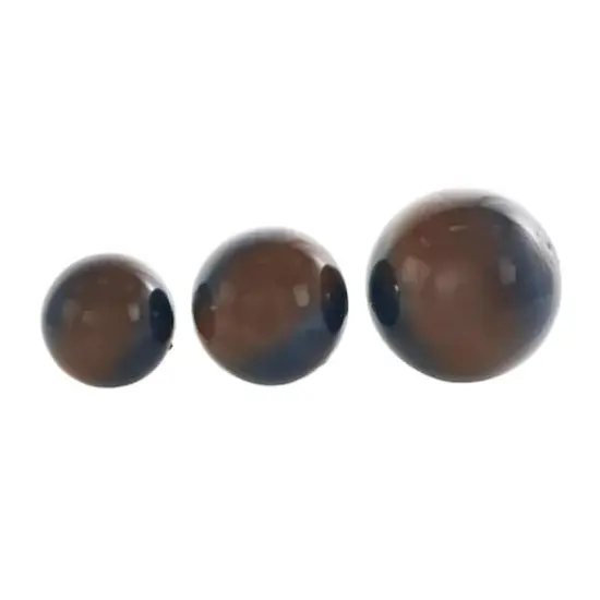 Blue with Brown Stripe Abstract Brushed Decorative Orbs & Vase Filler Set {1}