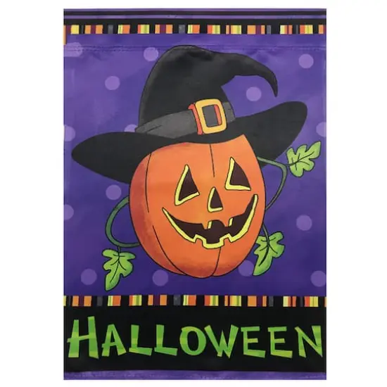 Pumpkin in a Witch Hat Outdoor Garden Flag, 12.5" x 18" {1}
