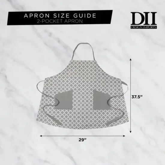 DII&reg; White & Black Lattice Print 2-Pocket Apron Assorted {7}