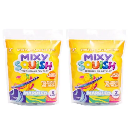 Mixy Squish Marbled 3 Color Textured Air Dry Clay, 2ct. {1}
