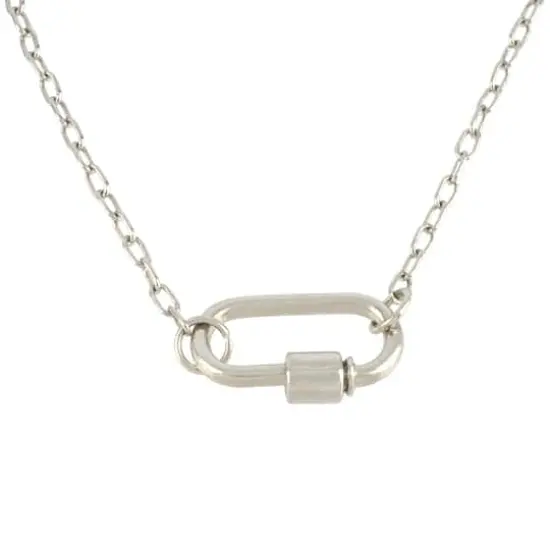 18" Rhodium Paperclip Necklace by Bead Landing&trade; {1}