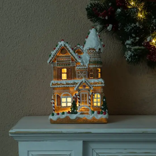 Glitzhome&reg; 12" Light-Up Gingerbread House Table D&eacute;cor {6}