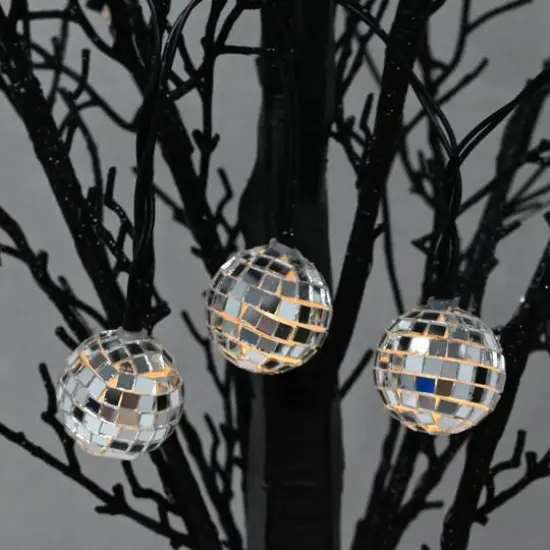 10ct. Warm White LED Silver Disco Ball Icon String Lights by Ashland&reg; {3}
