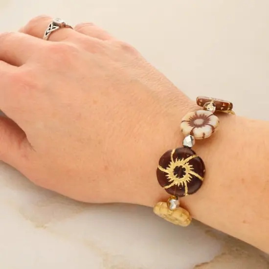 Honey Autumn Czech Glass Flower Bead Mix by Bead Landing&trade; {5}