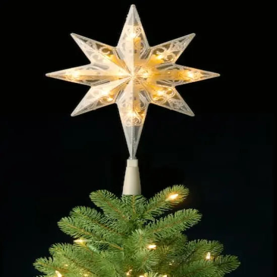 11" Bethlehem Star Tree Topper With Warm White LED Bulbs {3}