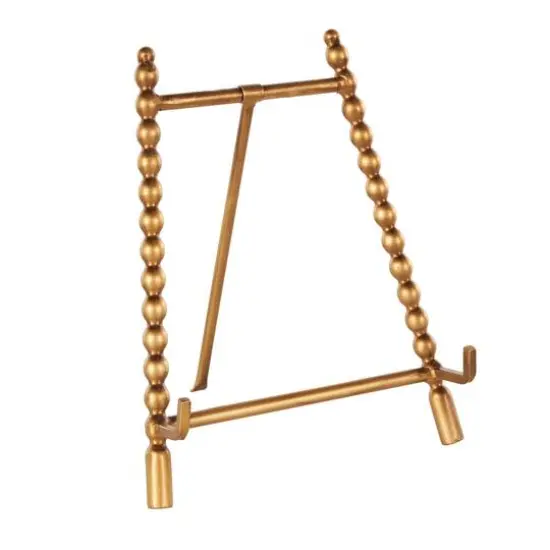 9" x 11" Gold Metal Abstract Wide Display Easel {4}