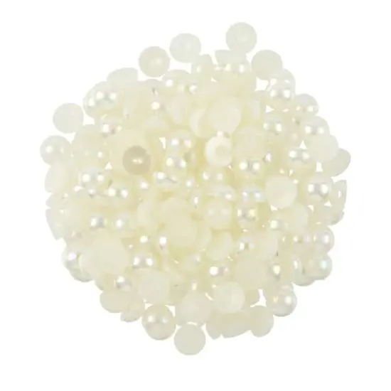 4.5mm Ivory AB Round Flatback Plastic Pearls, 4,000ct. by Bead Landing&trade; {1}