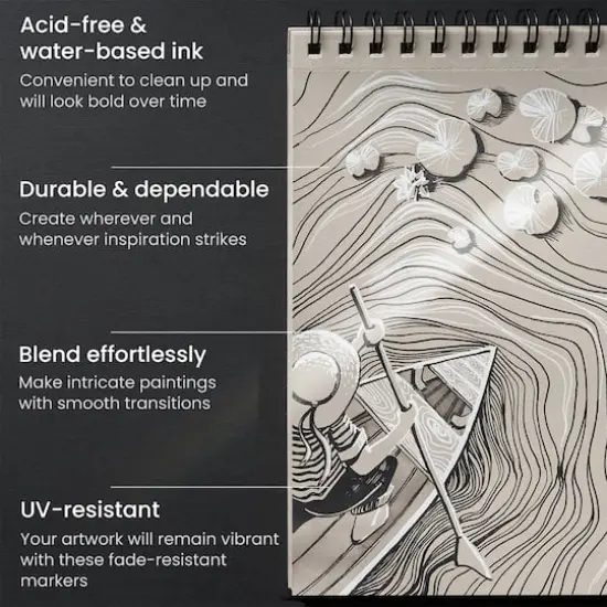 Arteza&reg; Black Extra Fine Acrylic Paint Markers, 12ct. {5}