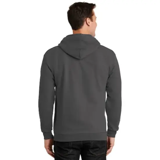 Port & Company&reg; Essential Fleece Full-Zip Hooded Sweatshirt Charcoal {5}