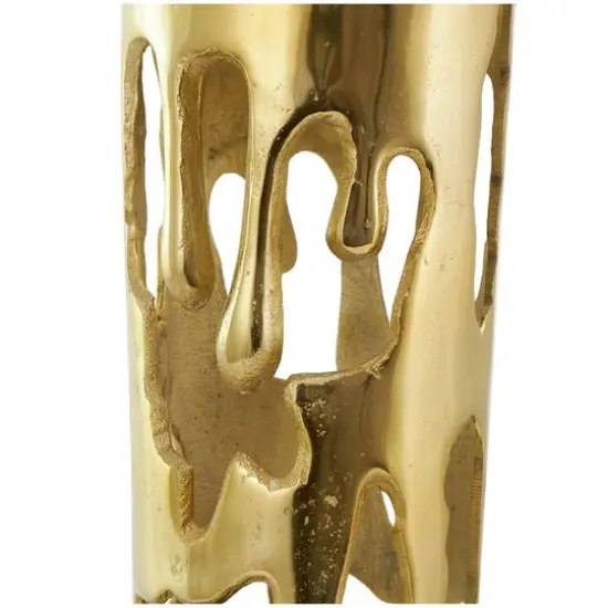 31" Gold Aluminum Drip Vase with Melting Designed Body {8}