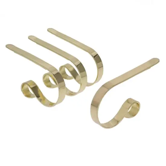 Original MantleClip&reg; Brass Stocking Holders, 4ct. {1}