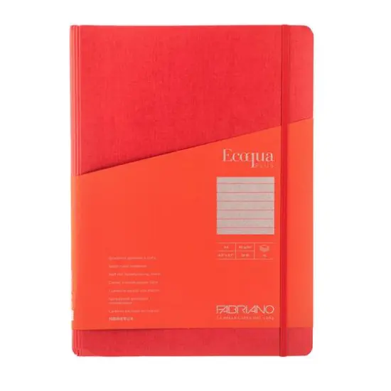 Fabriano&reg; EcoQua Plus A4 Lined Hidden Spiral-Bound Notebook Red {1}