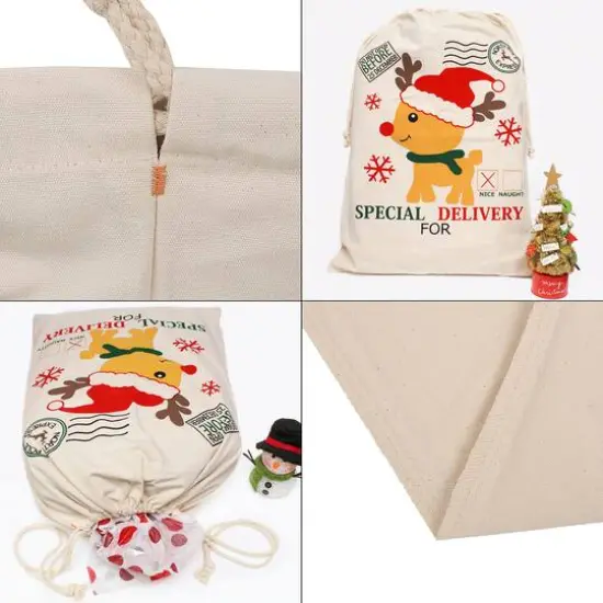 Personality Case&trade; 19" x 26" Baby Reindeer Delivery Christmas Cotton Sack {5}